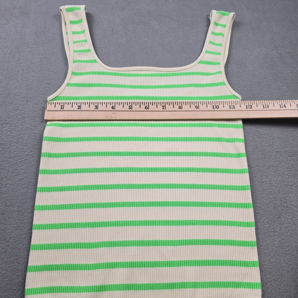 By Together Womens Striped Ribbed Knit Bodysuit Square Neck S/M nylon spandex - Picture 3 of 7